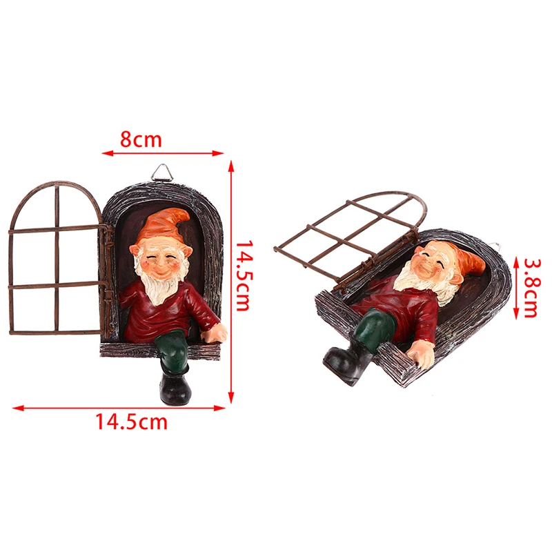 

3D Dwarf Statue Garden Landscape Ornaments Resin Gnome Doll Figurines Courtyard