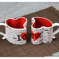 personality trend ceramic pair cup creative heart shaped lovers water cup gift box mug cups coffee cup mugs coffee cups