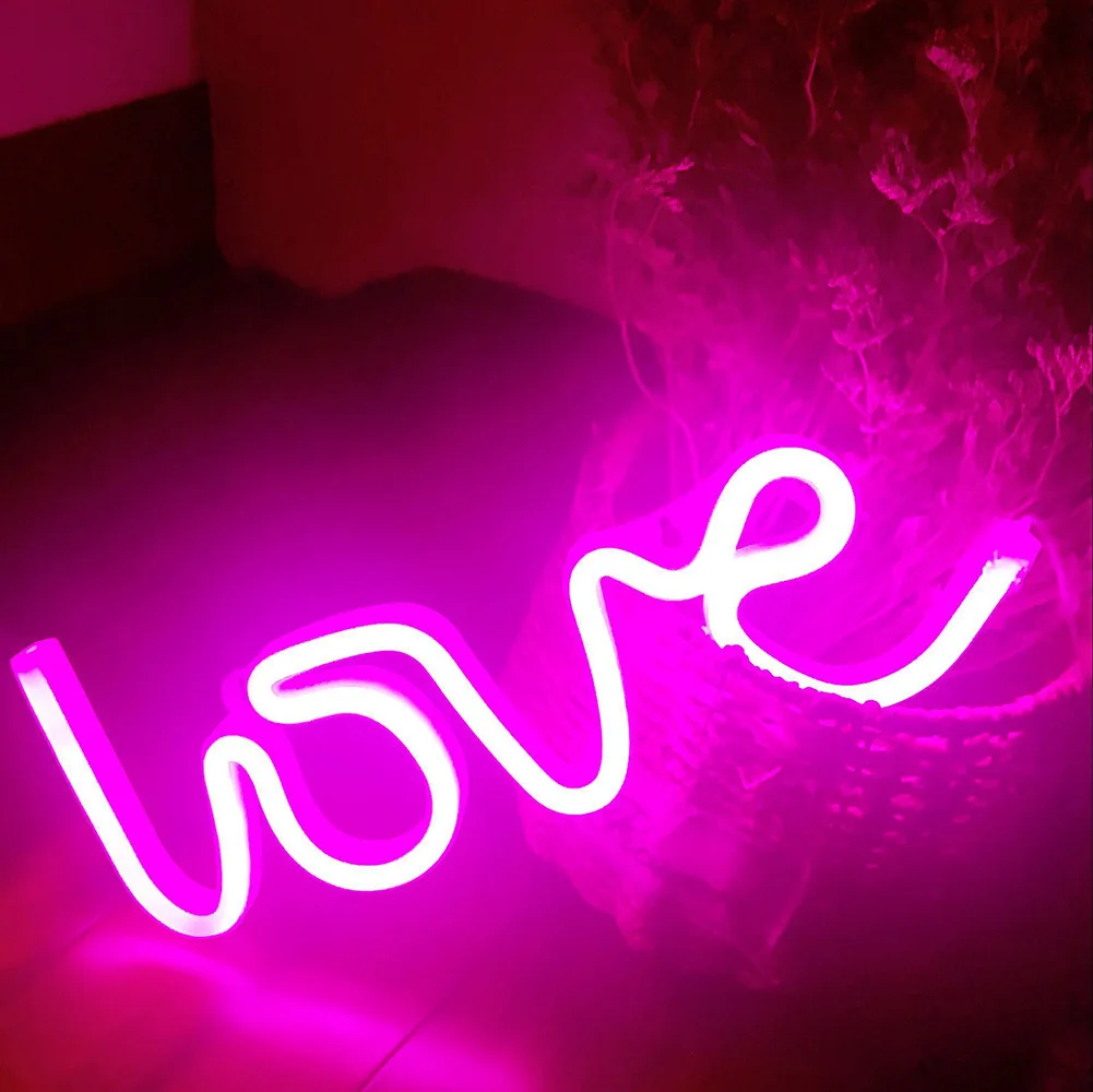 Pink Love Светодиодный светильник с неоновой вывеской Love, светильник ning Cloud Moon Star, неоновый светильник для фотосъемки, для магазина, свадебного украшения, Рождественский светильник D35 - Испускаемый цвет: Pink Love