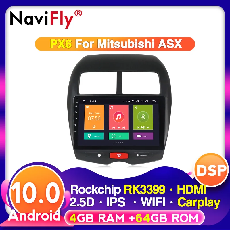 4G LTE IPS DSP Android 10 автомобильный радиоплеер для Mitsubishi ASX 2010-2018 CITROEN C4 Peugeot 4008