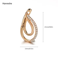 hanreshe natural zircon stud earring gothic jewelry round rose pretty mini copper luxury earrings wedding woman gift