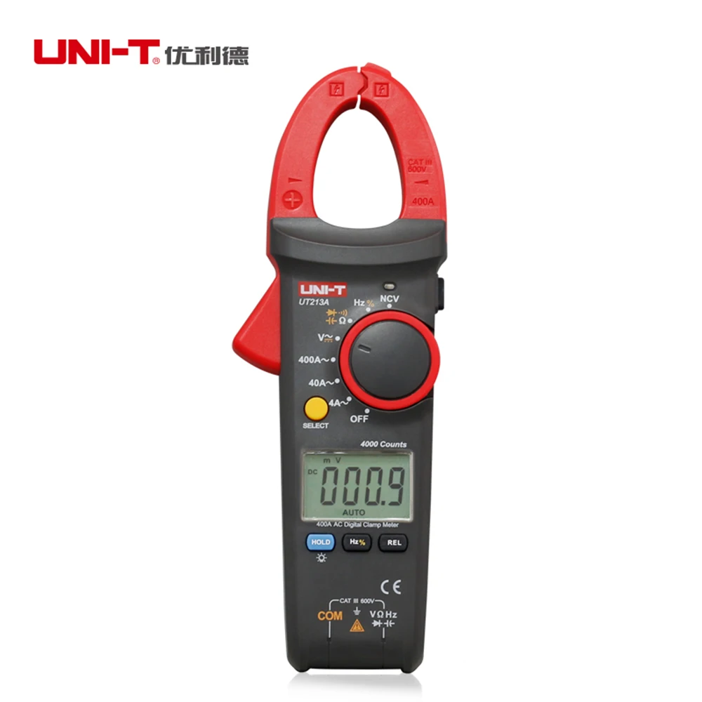 

UNI-T UT213A 400A Digital Clamp Meter Auto Range NCV clamp meter manual Resistor Capacitance Frequency