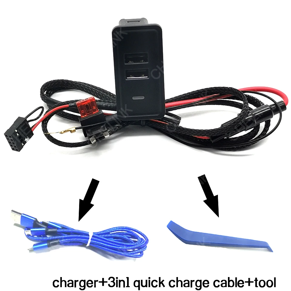 Автомобильное зарядное устройство chellink QC3.0 с двумя USB-портами 12 В адаптер для seat