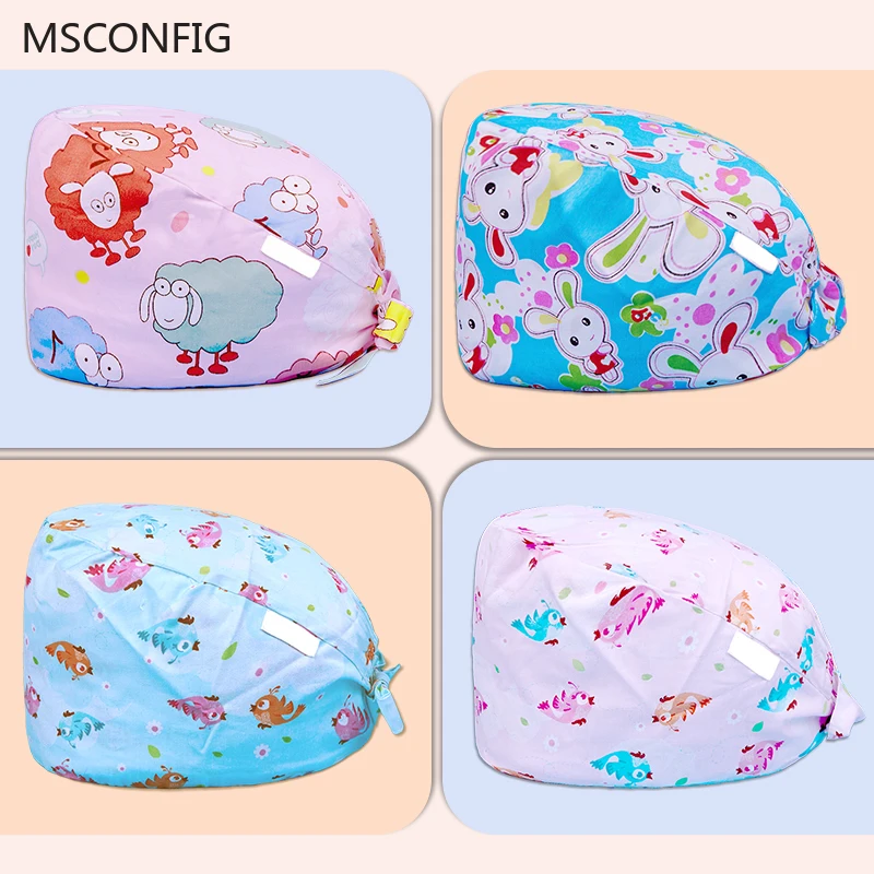 

Personalized Printing Scrubs Hats Adjustable Scrub Hat Beauty Salon Work Scrub Cap Laboratory Pet Shop Scrub Hat Nurse Cap