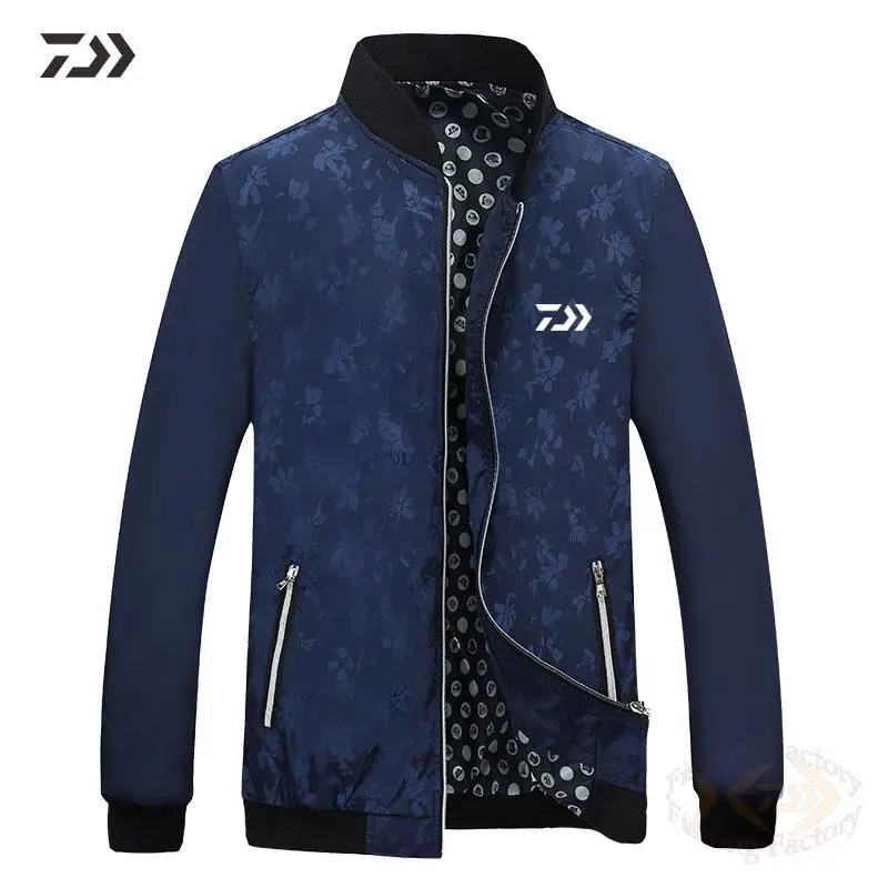 

2021 New Jacket Men Daiwa Fishing Clothing Casual Plus Size Fishing Wear Zipper Loose Long Sleeve Solid Fishing Clothes Size7XL