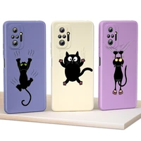 scary black cat for xiaomi redmi note 11 10 10s 10t 9 9s 9t 8 8t 7 7s 6 5 pro max plus 5g liquid silicone phone case