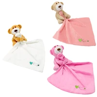 little bear infant comfort towel plush toy baby sleeping companion short plush comfort toy super soft comfort toy newborn gift