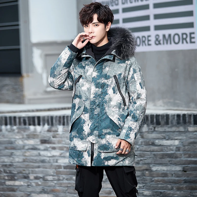 Новая зимняя куртка черная повседневная мужская длинная одежда с