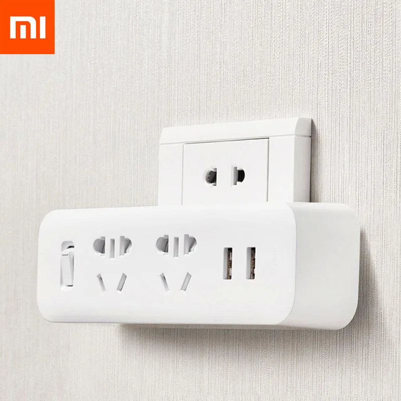 

Xiaomi Mijia Power Strip Travel Adapter Portable Plug Converter for Home Office 5V 2.1A 2 Sockets 2 USB Fast Charging Socket