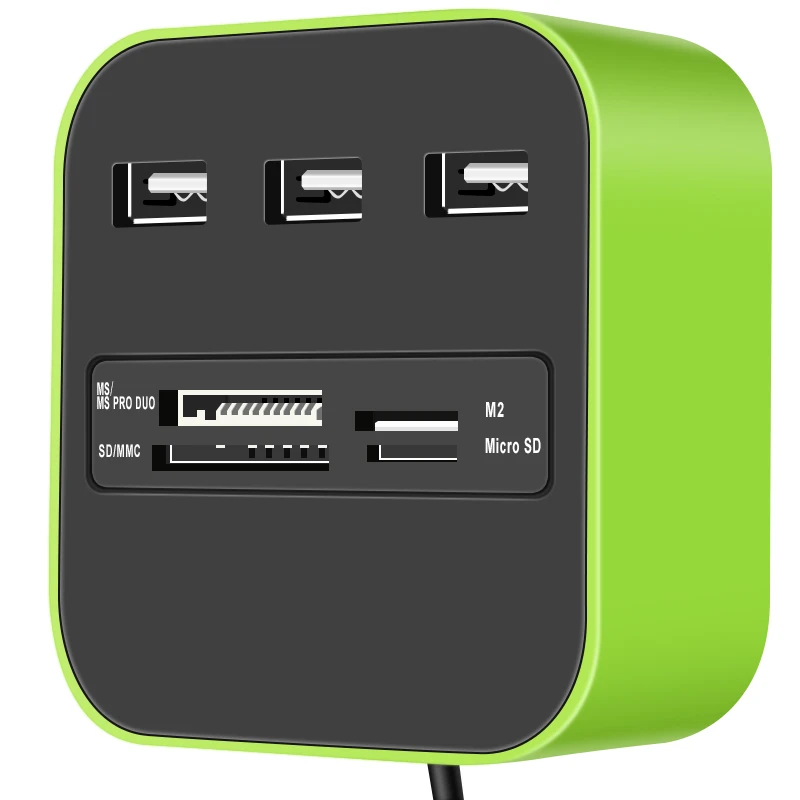 

USB HUB Combo All In One USB 2.0 Micro SD High Speed Card Reader 3 Ports Adapter Connector For Tablet PC Computer Laptop