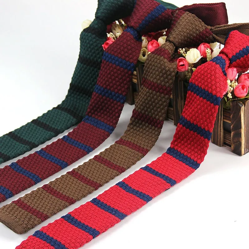 Мужской облегающий галстук вязаный в полоску 5 см новинка 2018|Мужские галстуки и