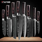 Набор профессиональных ножей шеф-повара XITUO из нержавеющей стали, 8 шт., с лазерным узором Дамаска, японские ножи мясника, сантоку, нарезка дерева