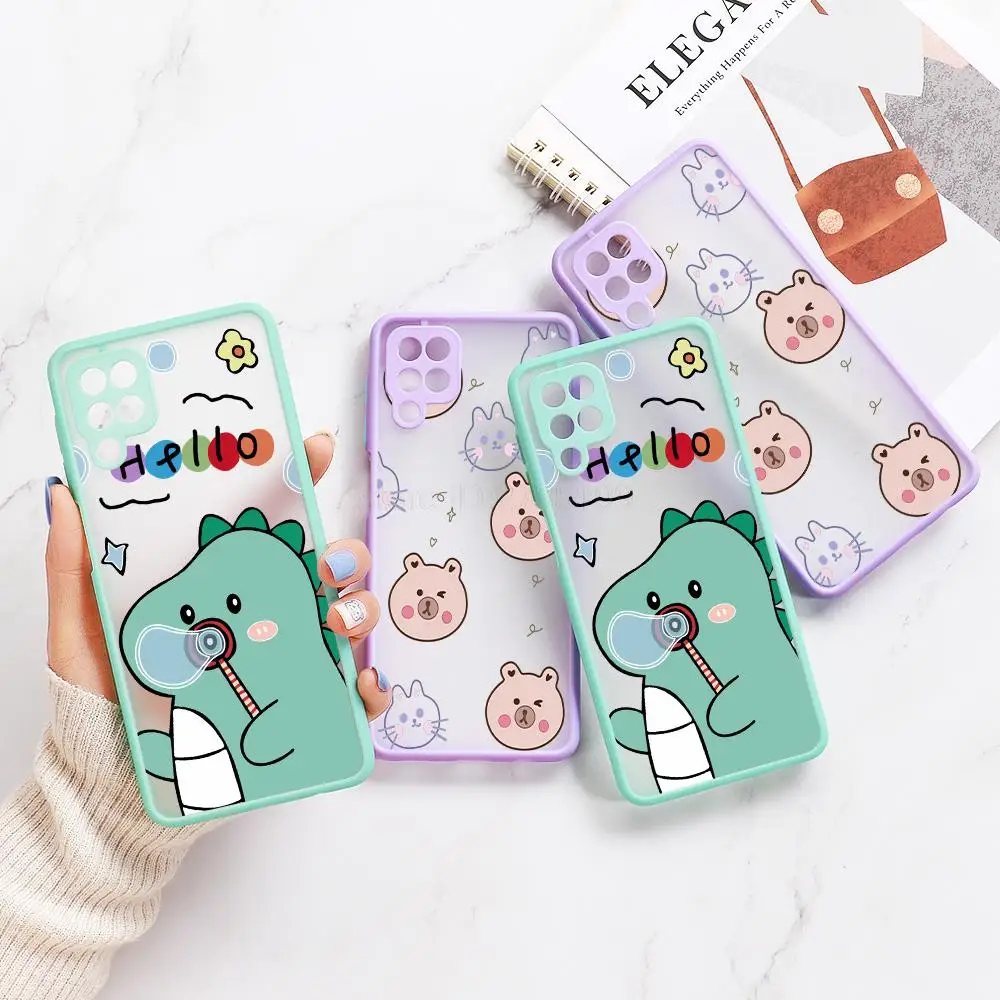 

For samsung s21 case S20 FE Plus Cover Hard Cartoon Fundas Galaxy A32 A 32 A51 A52 A72 A71 A12 A70 A21S A50 A31 A30 A20 M31 Case