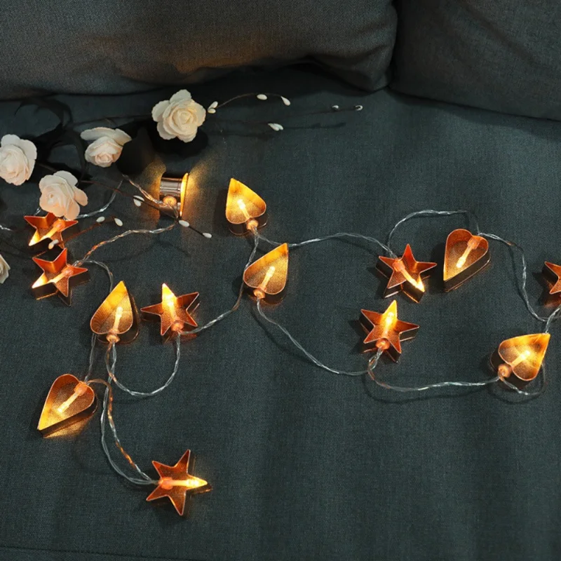 

10 LED Multicolour Five-pointed Star Clip String Lights AA Battery Powered Garland Wedding Party Decoration String lamp new