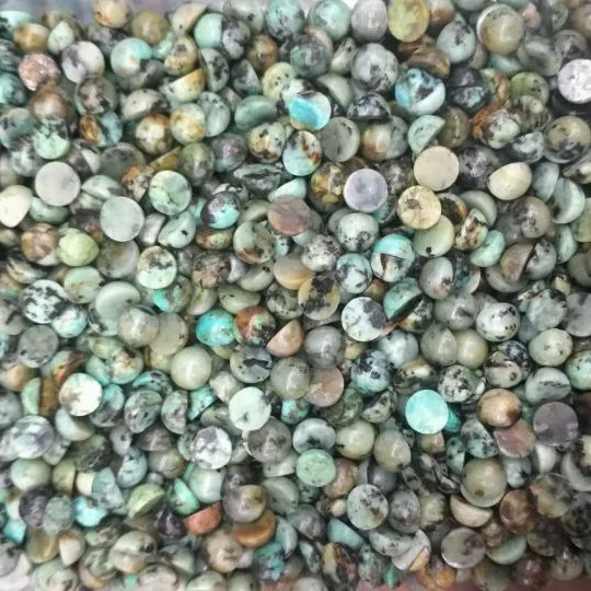 20 шт. Природный Африканский Бирюзовый Камень Кабошоны круглой формы 3 мм 4 6