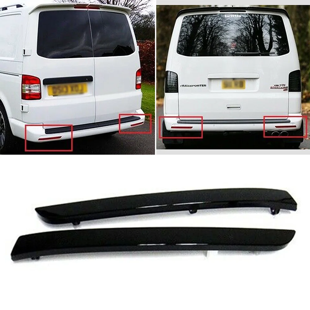 

2*Black Smoked Rear Bumper Reflector Light Left Right Fits For T5 Transporter / Caravelle / Multivan 2012-16
