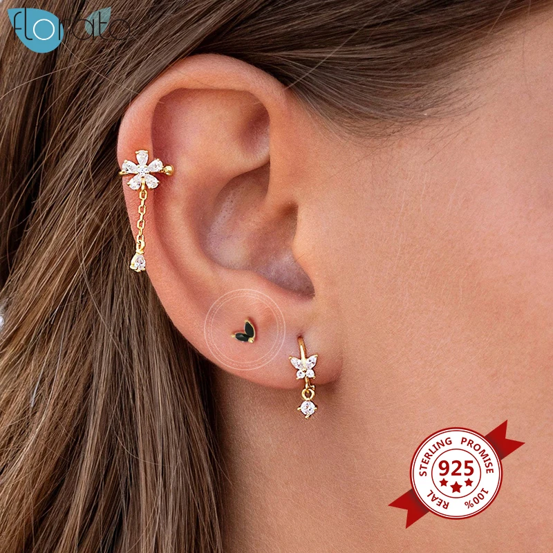 

Серьги-гвоздики женские из серебра 925 пробы, с черными кристаллами