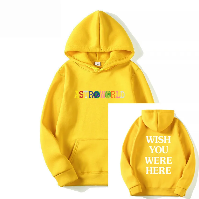 

TRAVIS SCOTT ASTROWORLD WISH YOU WERE HERE HOODIES Fashion Letter ASTROWORLDcotton Streetwear Man Woman Pullover Sweatshirt