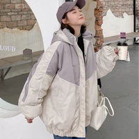 winter casual korean clothes harajuku style padded sports jacket womens loose students thickened mixed colors cotton coat
