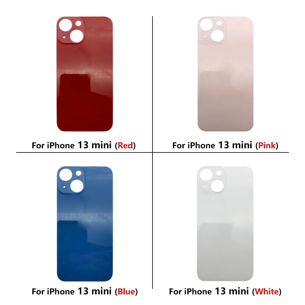 

10 шт. высокое качество с большим отверстием Задняя стеклянная крышка батарейного отсека задняя крышка Корпус Запасные части для iPhone 13 mini