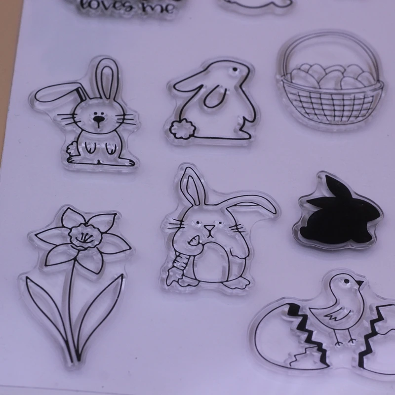 

Easter Bunny Chick Silicone Clear Seal Stamp DIY Scrapbooking Embossing Photo