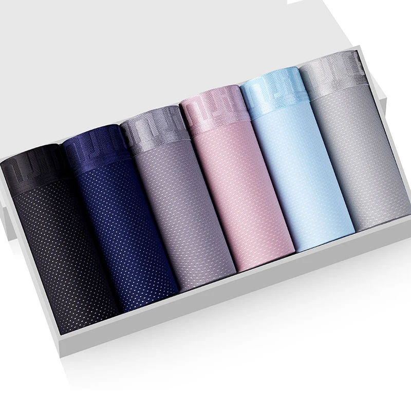 4pcs/Lot Underwear Man Ice Network Mesh Men'S Boxer Breathable Sexy Youth Boxer Bamboo Ventilate Shorts Mesh Thin Summer Shorts