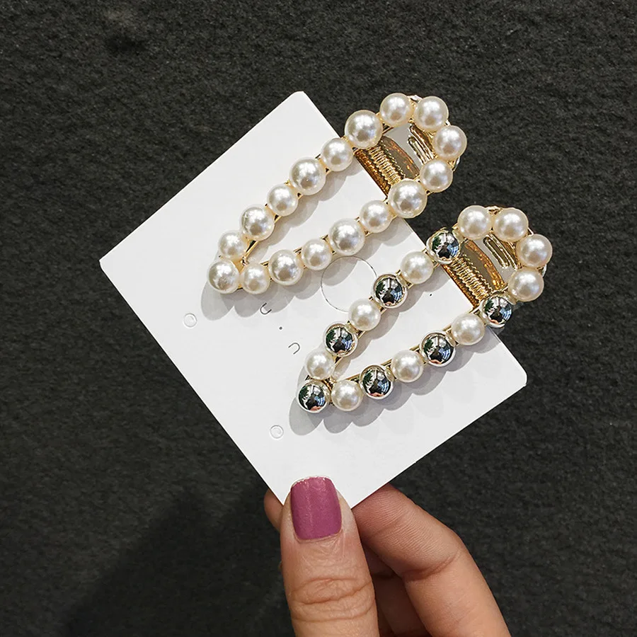 2019 новые милые серьги в Корейском стиле заколки для волос с жемчугом простые