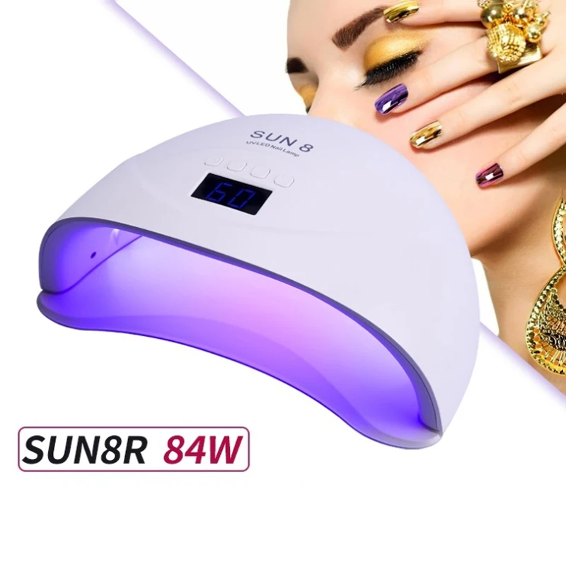 84 Вт Высокая мощность Быстросохнущий аппарат для фототерапии ногтей красный