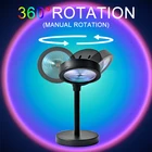 Проекционная лампа С закатом, Радужный ночник, проектор с закатом, светодиодная настольная лампа для спальни, атмосфера, радужная лампа, светильник