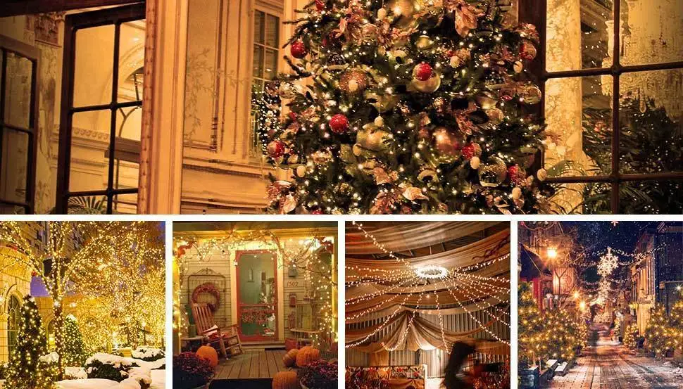 Солнечного света строки 50/100/200 светодиодный 8 режимов солнечные Xmas крытый огни Водонепроницаемый Звездное Рождество светодиодная гирлянда