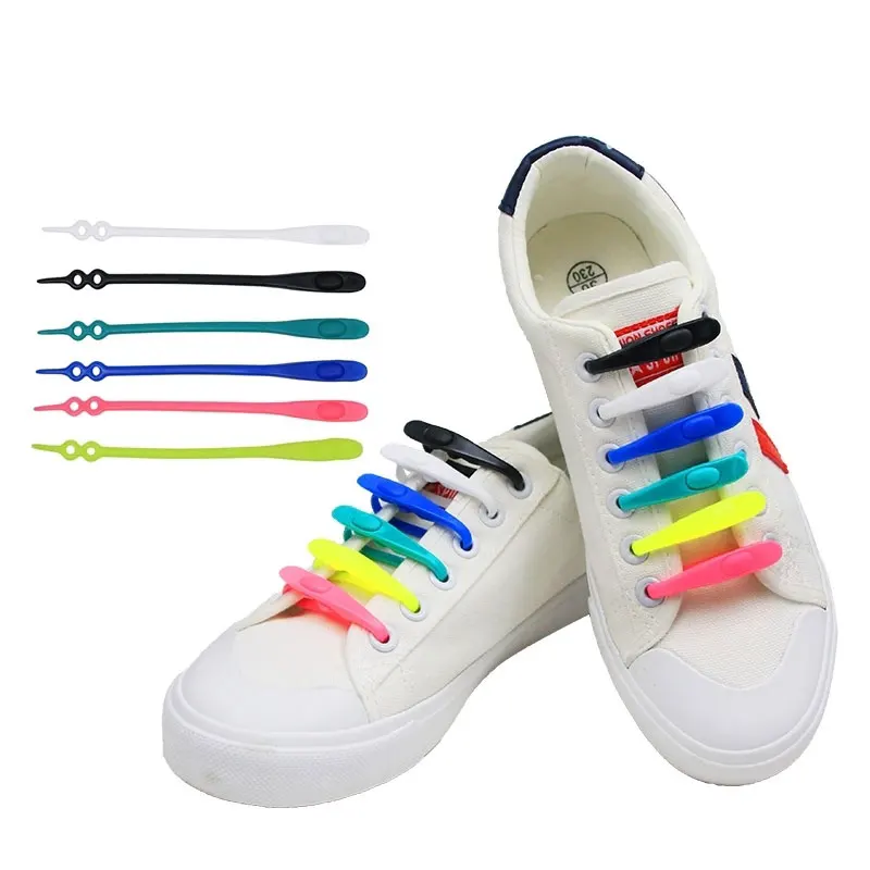 

12Pcs Men Silicone Shoelaces Round Elastic Shoe Laces Special No Tie Shoelace Women Lacing Rubber Zapatillas 13 Colors