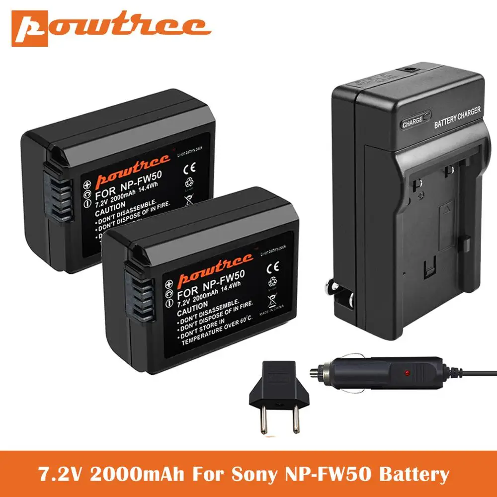 

NP-FW50 Camera Battery+Charger for Sony A6000, A6500, A6300, A7, A7II, A7RII, A7SII, A7S, A7S2, A7R, A7R2, A5100, RX10 Accessori