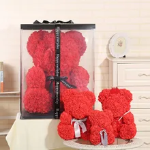 Soap Foam Bear of Roses 25cm Teddy Bear Rose LED Rose Lamps Flower Artificial New Year Gifts Valentines Gift Hot