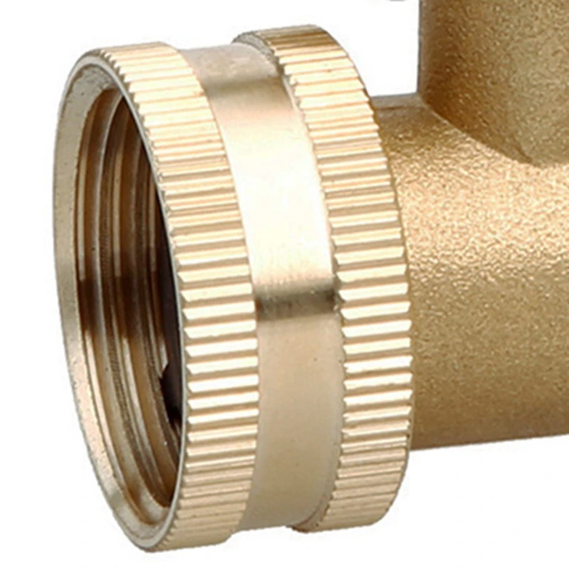 

3/4 Inch Garden Hose Water Pipe Connector Brass Valve Faucet Taps Splitter with Shut Off Switch