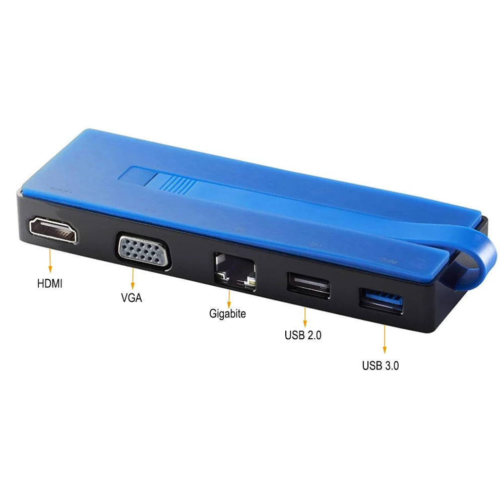 USB-C HD RJ45 VGA концентратор USB 5 в 1 адаптер 3 Thunderbolt к HDMI ethernet для HP Elite портативных ПК win10