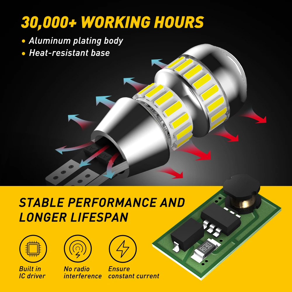 2x W16W T15 светодиодные лампы 4014 SMD Canbus безошибочный светодиодный фонарь заднего