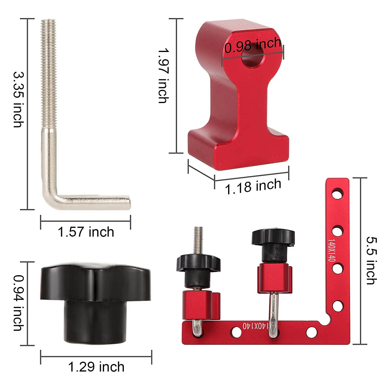 

90 Degrees Angle Ruler for Woodworking Aluminum Alloy Positioning Ruler L-Shaped Auxiliary Fixture Positioner Clips