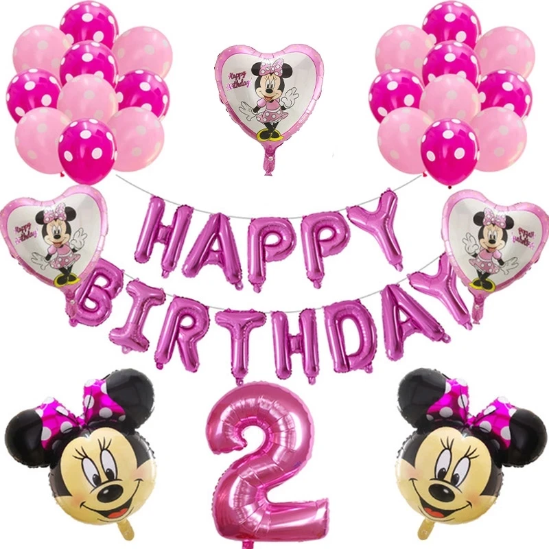 

1set Mickey Minnie Mouse Foil Balloon 30inch Number Balloons Baby 1 2 3 4 5 6 7 8 9st Birthday Party Decoration Kids Toy Globos