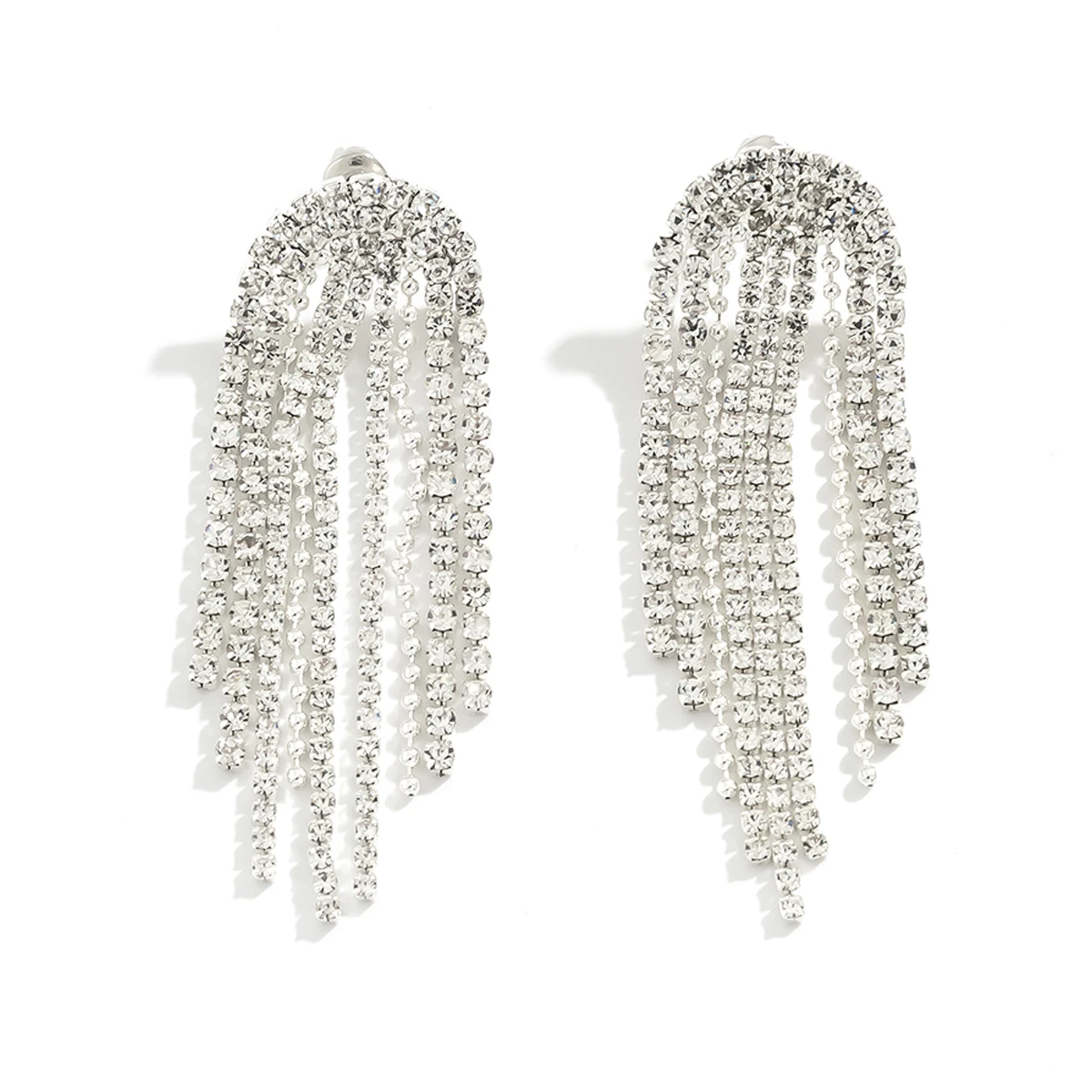 

KunJoe Shiny Crystal Rhinestone Long Tassel Earrings for Women Vintage Luxury Elegant Wedding Party Bride Jewelry Earrings 2022