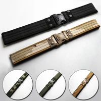 1pc adjustable plastic buckle canvas training combat tactical belt camouflage loop waistband outdoor sports