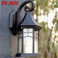 dlmh outdoor light led sconces wall lamps classical waterproof for retro home balcony decoration