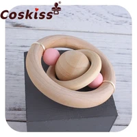coskiss infant wooden exercise grip toy teether creative planet toy baby molar stick toy teether baby molar products gifts