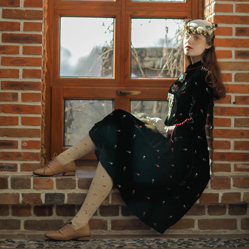 Оригинальный дизайн AIGYPTOS Весна-Осень женское винтажное элегантное тонкое черное