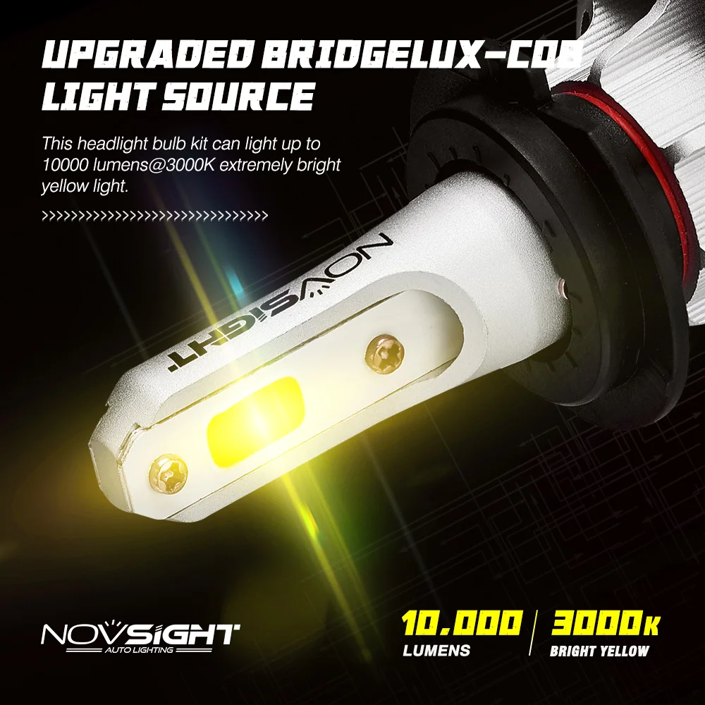 

2x H7 3000K 10000LM Yellow Car LED Headlight Fog Light Bulbs IP68 Waterproof 72W/Pair 36W/Bulb Car Lights Accessories