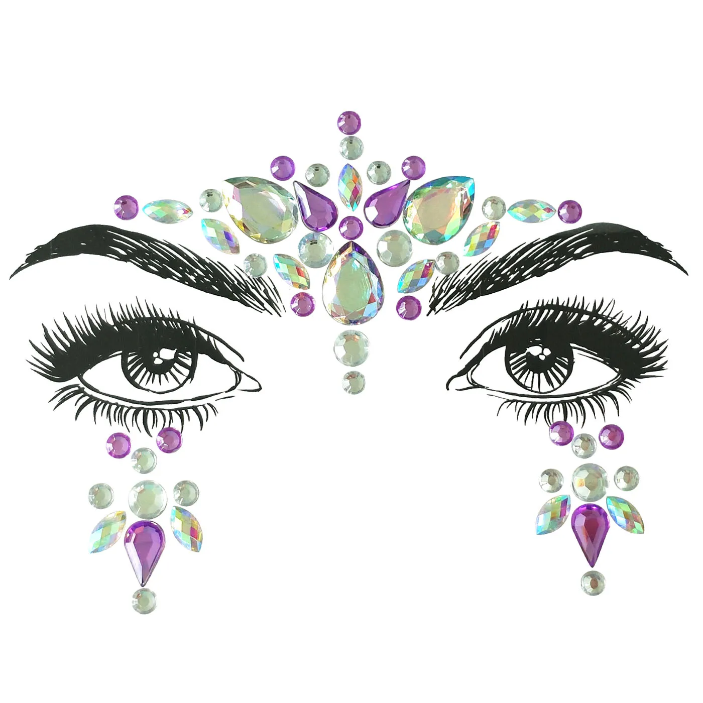 Женщины Русалка лицо драгоценные камни блеск стразы Rave Драгоценности фестиваль