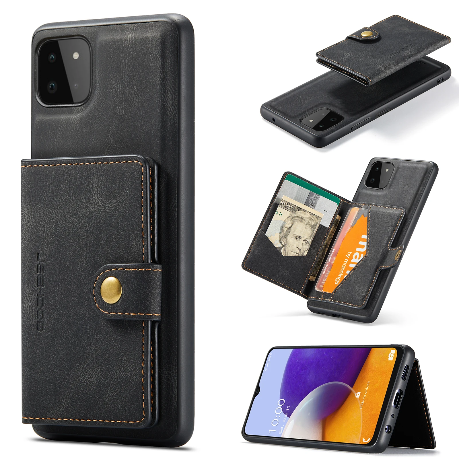 

Detachable magnetic attraction leather case for Samsung Galaxy A22 5G A22s 5G card holder phone cover Phone Bag Case