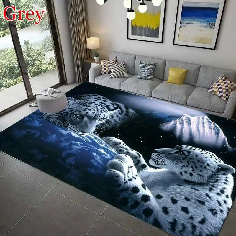 

3D Luipaard Tijger Leeuw Kat Non-Slip Karpetten Grote Mat Tapijten Voor Woonkamer Doormat Home Kitchen Rugs