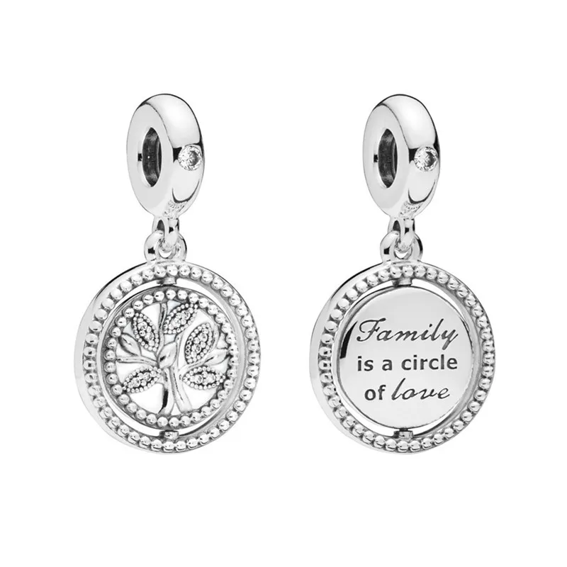 

2019 Mother's Day Spinning Tree of Life Dangle Charm Fits pandora Bracelet Silver 925 Original Women Berloque.