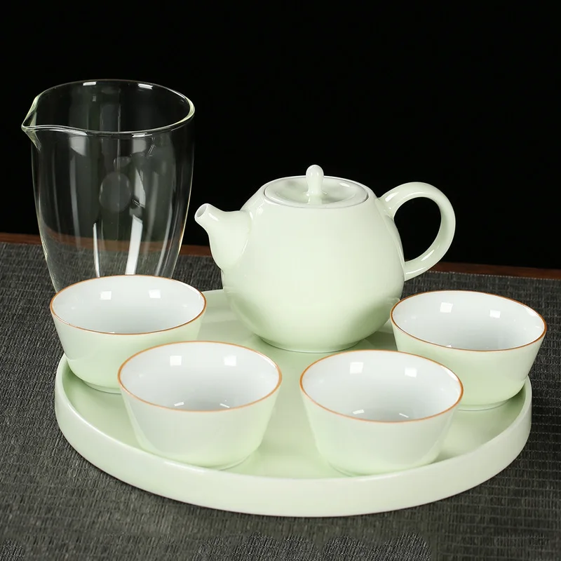 

Mini Ceramic Handle Creative Teapot and Tea Cup Set Red Kettle Ceramic Puer Tea Pots Chinese Teteras Tea Infuser BD50TP
