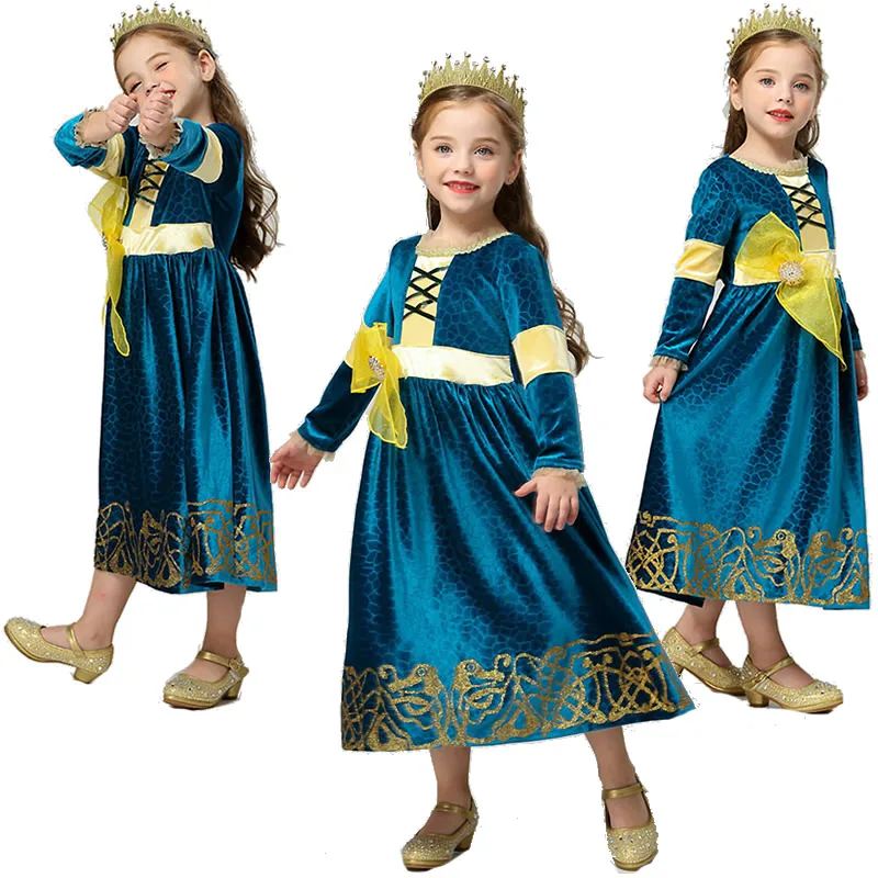 Детские костюмы Merida для девочек одежда ролевых игр с героями мультфильмов